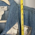 Vintage d. Frank women’s denim and metallic silver button down jean jacket Blue Size 6 Photo 4