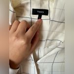 Theory  white sleeveless checkered button up top Photo 1