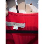 Loft Red Dress Petite Tiered Mini Casual Long Sleeve V Neck Photo 3