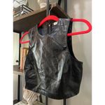 Good American  Better Than Leather Faux Leather Top Black Womens Size 0 XS Photo 5