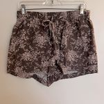 Kori  Women's Charcoal Gray Floral Cotton Drawstring Casual Shorts Size M NEW Photo 0