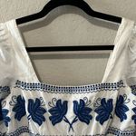 MODA INTERNATIONAL Grecian Embroidered Floral Cotton Dress, Size 2 Blue Photo 7