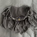 American Threads Black and White Stripe Off the Shoulder Top Photo 2