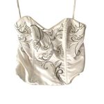 Natori  Neiman Marcus Vintage Jacket Bustier Set Satin Embroidered Pearl Small Photo 5