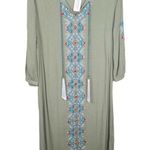 Soft Surroundings NEW PM 10-12 Sicily Guaze Boho Embroidered Maxi Dress in Olive Photo 2