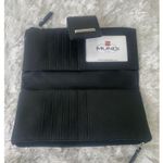Mundi  Black Leather Wallet NWT Card Slots Zip Closure 7.5 x 3.5" Photo 1