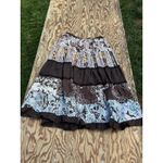 Magic  Y2k Fairy Maxi Skirt‎ Size Medium Peasant Brown White Yellow Floral Spring Photo 2