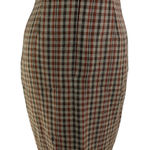 Jil Sander  Check Plaid Pencil Skirt Brown High Waisted Wool Vintage Photo 0