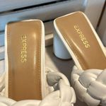 EXPRESS  White Double Strap Braided Sandals Photo 4