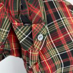 J. Jill Tartan Plaid Button Front Long Sleeve Blouse Small Petite SP Festive Red Photo 3