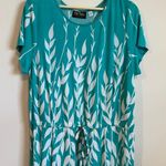 Bob Mackie Wearable Art Midi Dress Women L Liquid Knit Green Leaf Spring Relaxed Photo 4