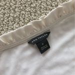 Ann Taylor  Frilled Cap Sleeve Button Down Blouse Top Cream Size Medium Like New Photo 1