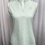 Adidas  Womens Activewear Tank Tee 3/4 Zip Sleeveless Logo-Mint Green Size Small Photo 0
