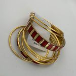 Gold & Red Bangle Bracelet Set Women’s Enamel & Metal Stackable Indian Jewelry N Photo 2