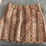 Wild Honey Orange Snakeskin Skirt Photo 0