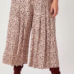 Anthropologie  Animal Print Pleat Front Wide‎ Leg Crop Pants XL Photo 0