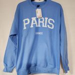 Paris France simply sage market women's sweatshirt medium Blue Photo 0