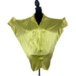 Sara Roka Silk Shirt Dress Size M Green Statement Piece Maximalist Resort Wear Size M Photo 10