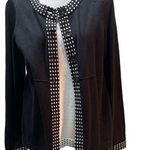 Christopher & Banks Black & White Long Sleeve Mock Cardigan Sweater with Tank S Photo 0