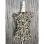FSLapparel Women's Medium Cheetah Print Ruffle Sleeve Knee Length Dress Photo 1