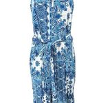 Loft Ann Taylor  Blue Paisley Print Sleeveless Wide Leg Romper Jumpsuit Size S Photo 3