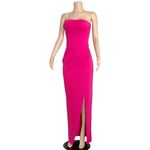 NBD  Lucilda High Slit Strapless Gown, Hot Pink, Medium Photo 4