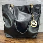 Michael Kors  Black Patent Leather Jet Set Chain Tote Gold Hardware Photo 0