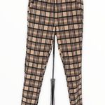 Urban Outfitters Brown Cream Plaid Flannel Stretch Waist Skinny Leg Pants size S Photo 1