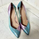 Balmain  Sibyl Metallic Leather Cutout Stilettos Pumps Pastel Women's 37 / 6.5 Photo 3