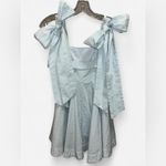 Light Blue Bow Strap Fit & Flare Mini Dress | Size S Photo 4