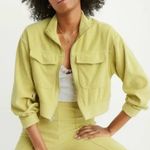 Aerie  Groove on ribbed velour jacket lemon lime size large Photo 0