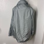 Vintage 80s Lightweight Jacket Shimmer Silver Tudor Court Mid Length Size Medium Photo 7