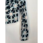 Urban Outfitters  Top Large Off Shoulder Teal Geometric‎ Long Sleeve Crop Top B11 Photo 2