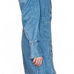 Frame Puff Sleeve Light Wash Long Sleeve Mini Denim Jean Dress Photo 4