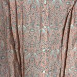 J. McLaughlin  Laramie Blouse Women's XLarge Pink Bird Floral Silk Blend 3/4 Puff Photo 2