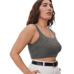 Everlane NWT! The Cozy Stretch Tank Crop Gray Top - Size Medium Photo 0
