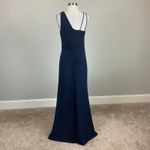 AQUA One Shoulder Thigh Slit A-Line Long Evening Gown Blue Size 14 Formal Dress Photo 1