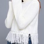 Lulus Lulu’s White Freethinker Fringe Cropped Sweater Photo 0