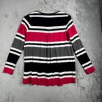 MIIK Tunic Top Long Sleeve Scoop Neck Casual Comfy Striped Black Gray Medium Photo 2