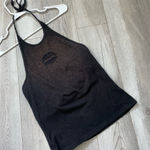 Gap Y2K Tank Top halter lips graphic womens Black (small) vintage going out Photo 0