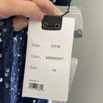 Mac Duggal  Dress 10740 Blue Long Sleeve Beaded Sequin Evening Gown NWT Photo 6