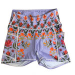 Yoga Democracy Shorts Womens XS Lavender Love Floral Pockets Workout Gym Train Purple Photo 0
