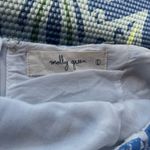 Molly green Blue White Wrap Midi Skirt Size Large Photo 6