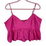 American Eagle  Outfitters Linen Blend Pink Baby Doll Cropped Tank Top Size XXL Photo 0