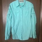 Wrangler  Solid Turquoise with Rhinestones & Embroidery Long Sleeve Western Shirt Photo 0