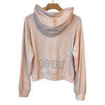 Refuge Hoodie Jacket Womens M Pink Velour Velvet Full Zip Rinestone LOVE New NWT Photo 12