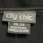 City Chic Midi Dress Sz 2X knit Long Sheer Lace Sleeves A-line Fit&Flare Fall Photo 5