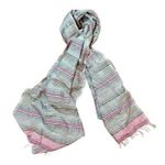Lemlem silver white pink metallic scarf new Photo 0