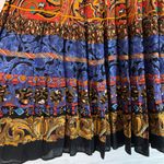 carole little Vintage tiered maxi skirt paisley mixed print size boho, waist 38" Photo 2