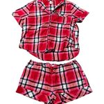 Victoria's Secret Victoria’s Secret Plaid Short Sleeve Shorts Pajama Set Red Pink White Black XL Photo 0